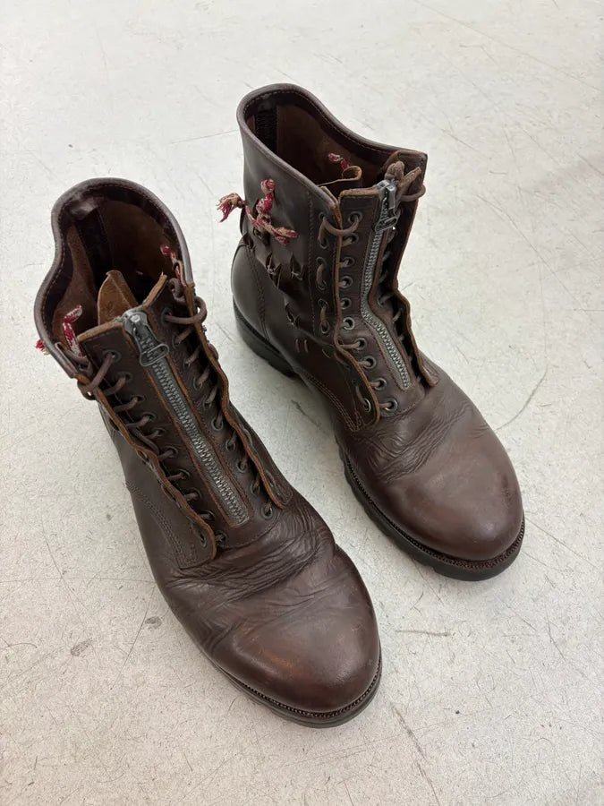 2010s Lanvin Brown Leather Laced Zip Boots ZauwzmW 3