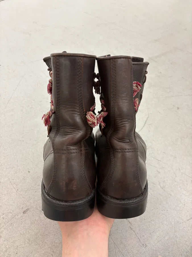 2010s Lanvin Brown Leather Laced Zip Boots ZauwzmW 6