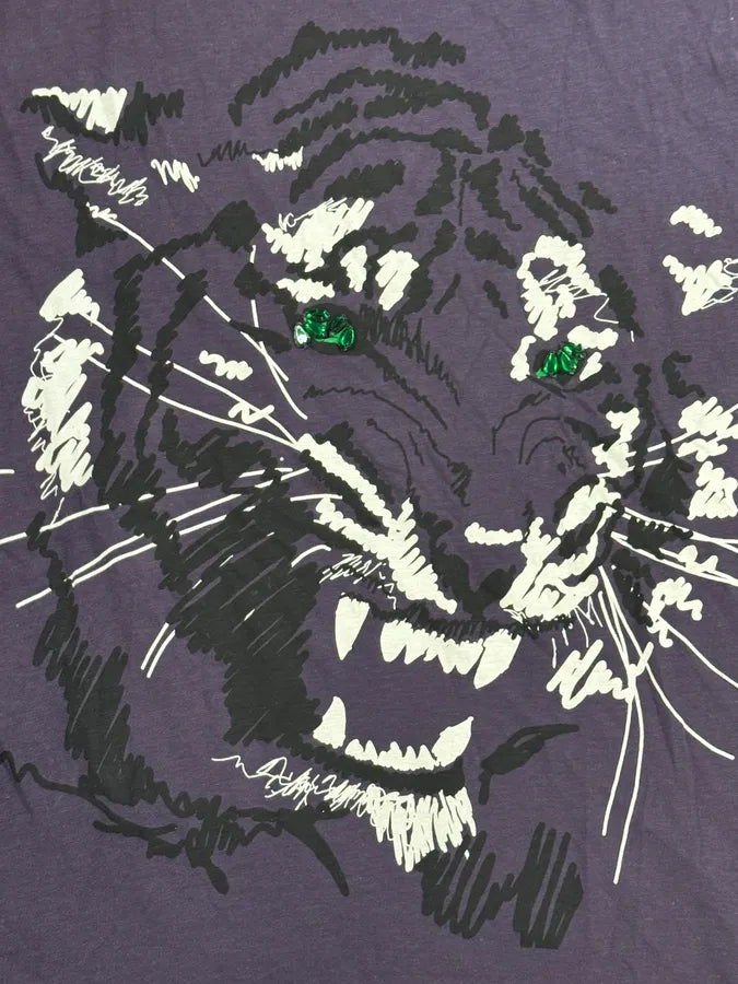 2010s Lanvin X H&M Purple Tiger Gems Graphic T-Shirt eClwqNT 6