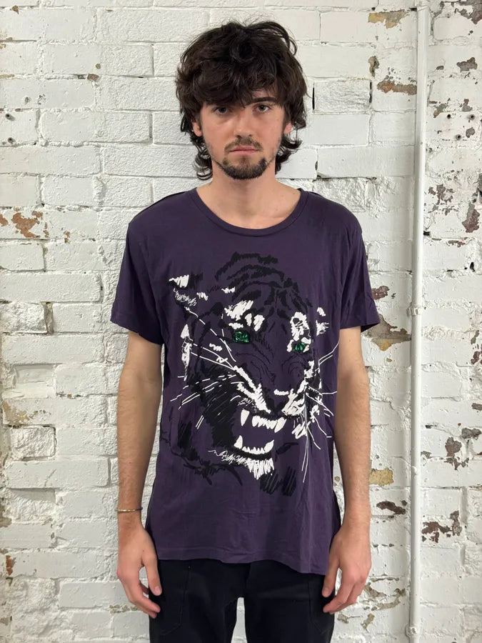 2010s Lanvin X H&M Purple Tiger Gems Graphic T-Shirt eClwqNT 1