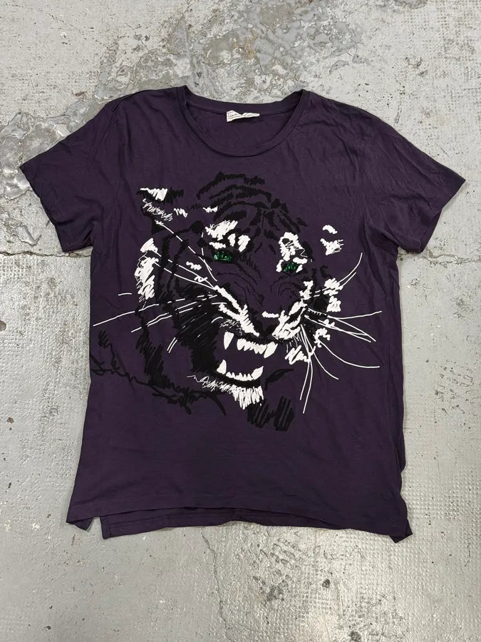 2010s Lanvin X H&M Purple Tiger Gems Graphic T-Shirt eClwqNT 0