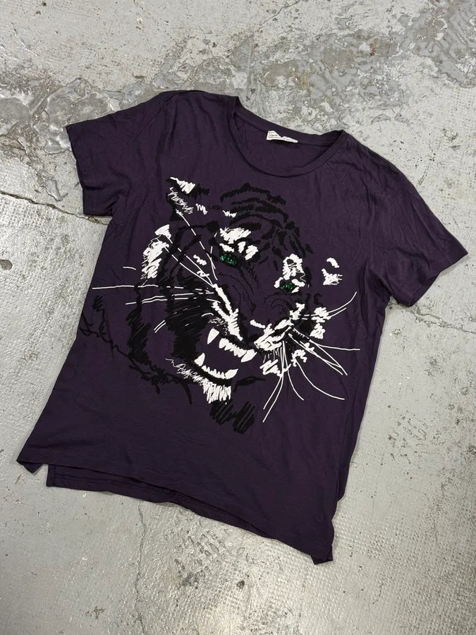 2010s Lanvin X H&M Purple Tiger Gems Graphic T-Shirt eClwqNT 4