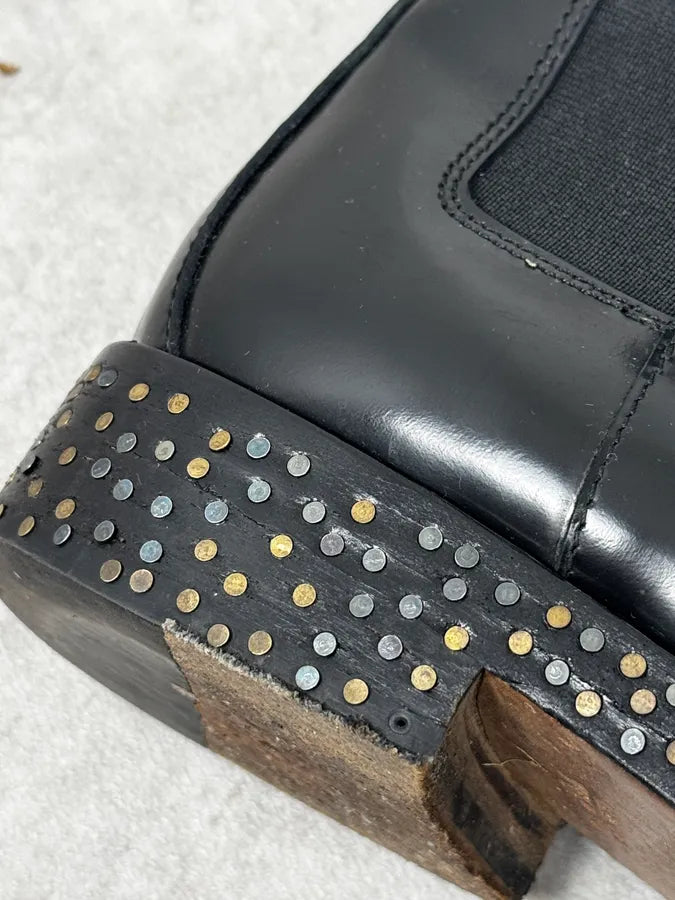 2010s Maison Margiela Black Nail Sole Leather Boots xJZClgX 3