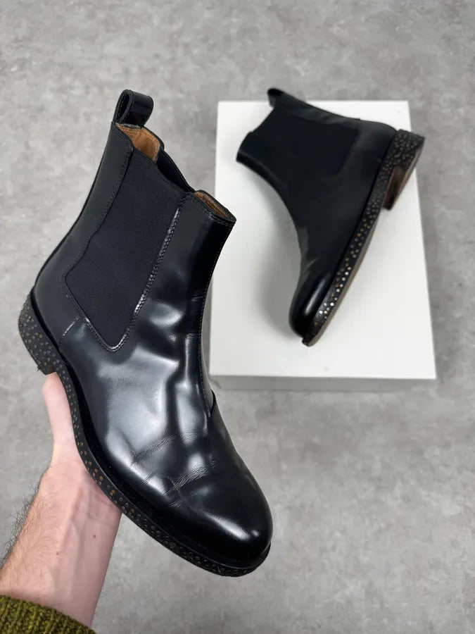 2010s Maison Margiela Black Nail Sole Leather Boots xJZClgX 0