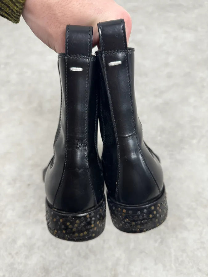 2010s Maison Margiela Black Nail Sole Leather Boots xJZClgX 4