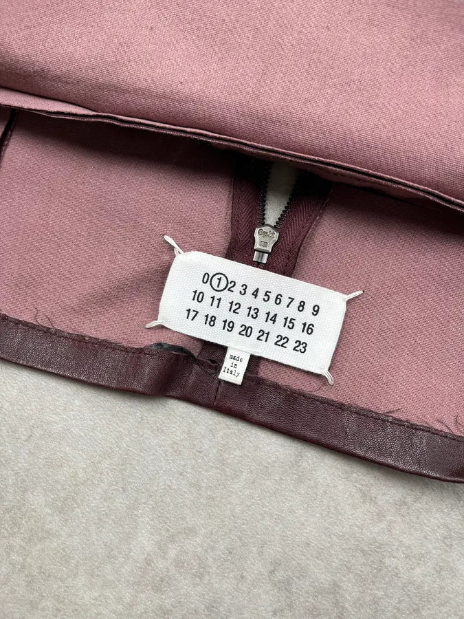 2010s Maison Margiela Signature Burgundy Leather Jacket by John Galliano xMtQUXy 10