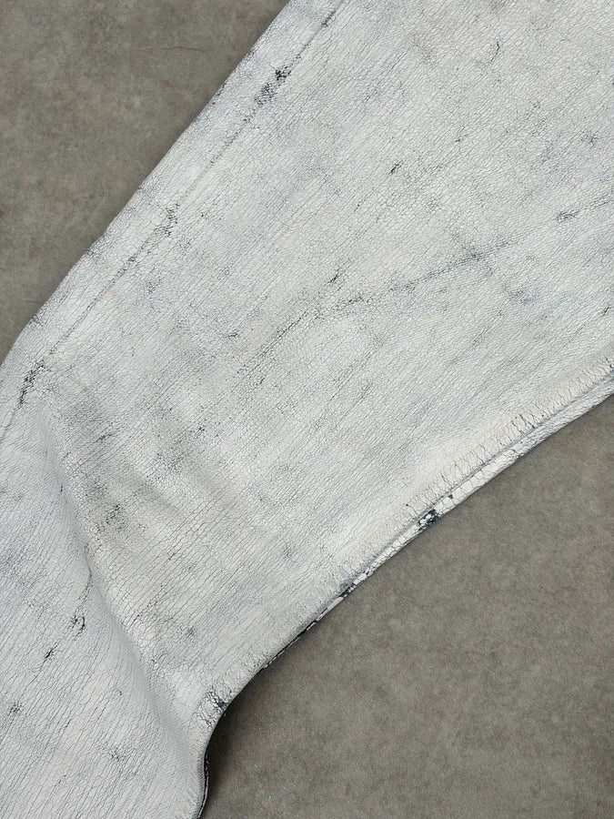 AW2012 Maison Margiela H&M White Painted Denim Jeans NiTkpIM 9