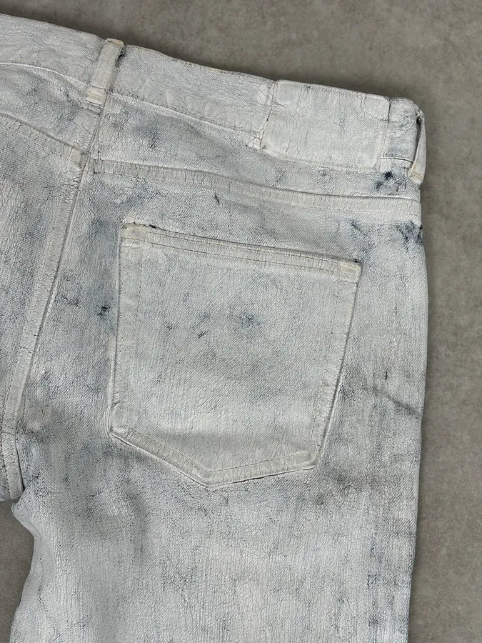 AW2012 Maison Margiela H&M White Painted Denim Jeans NiTkpIM 8