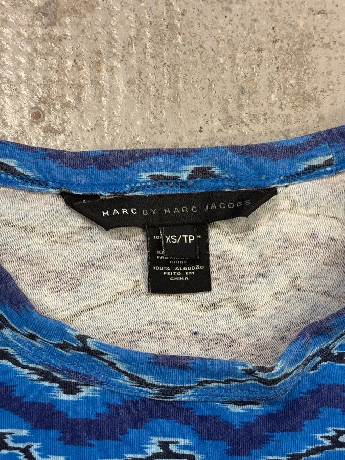 2010s Marc Jacobs Blue Wave Striped T-Shirt ABlNifv 6