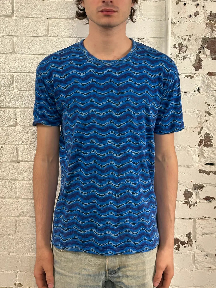 2010s Marc Jacobs Blue Wave Striped T-Shirt ABlNifv 0