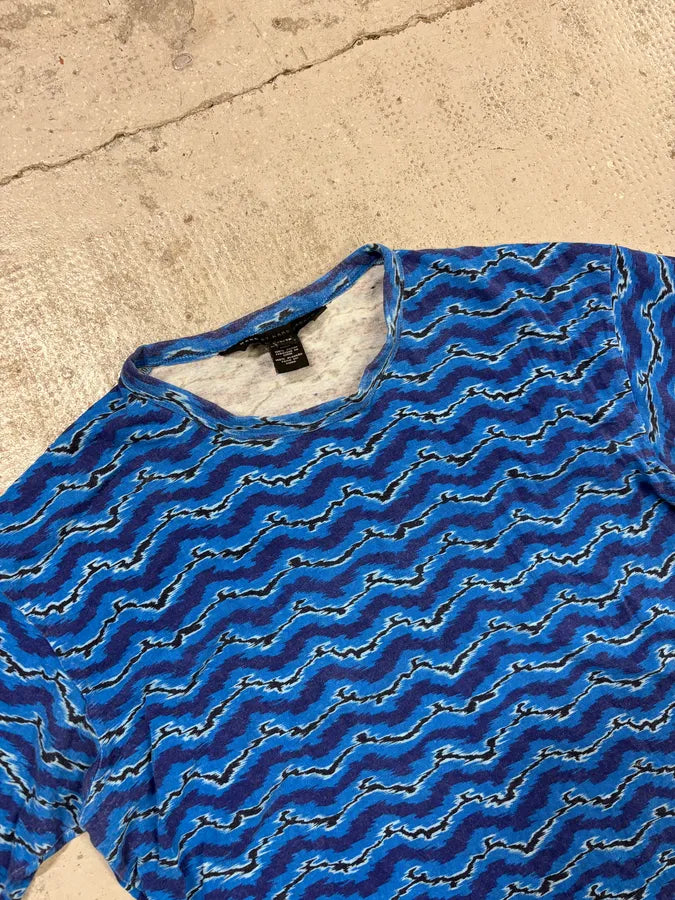 2010s Marc Jacobs Blue Wave Striped T-Shirt ABlNifv 4
