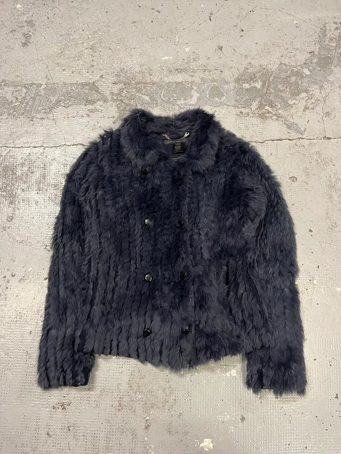 2010s Marc Jacobs Navy Rabbit Fur Officer Jacket rpygVyV 0