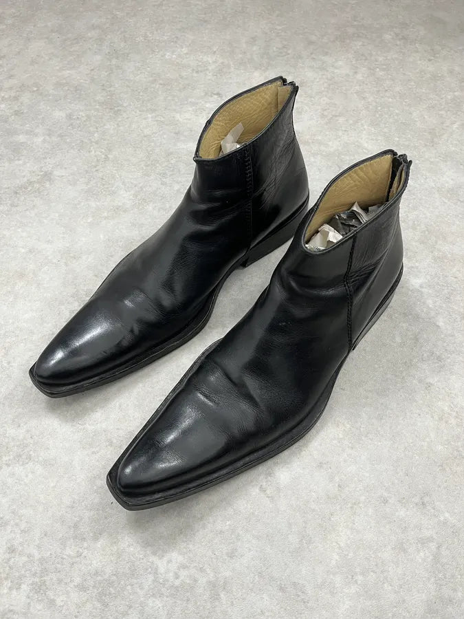 2010s Marithé + François Girbaud Black Classy Leather Boots bEDxZST 3