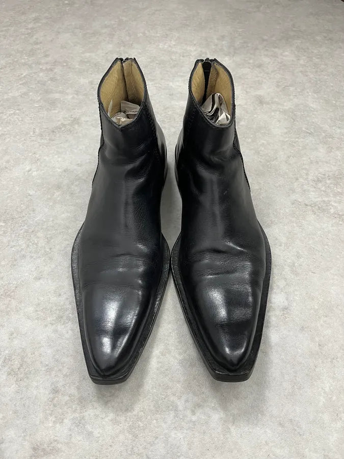 2010s Marithé + François Girbaud Black Classy Leather Boots bEDxZST 1