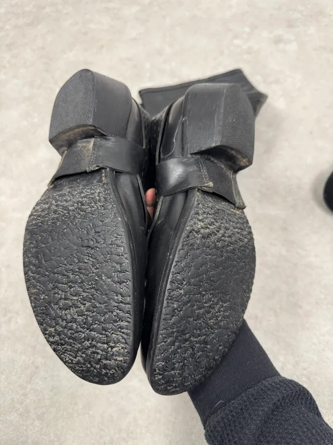 2010s Marithé + François Girbaud Black Rock Western Ankle Leather Boots VeEIJpt 5