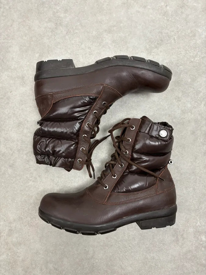 2010s Moncler Brown Puffer & Leather Boots IsLytht 3