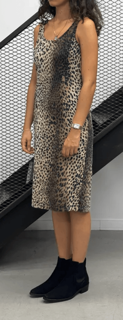 2010s Moschino Beige Leopard Print Dress OdqgqIG 2