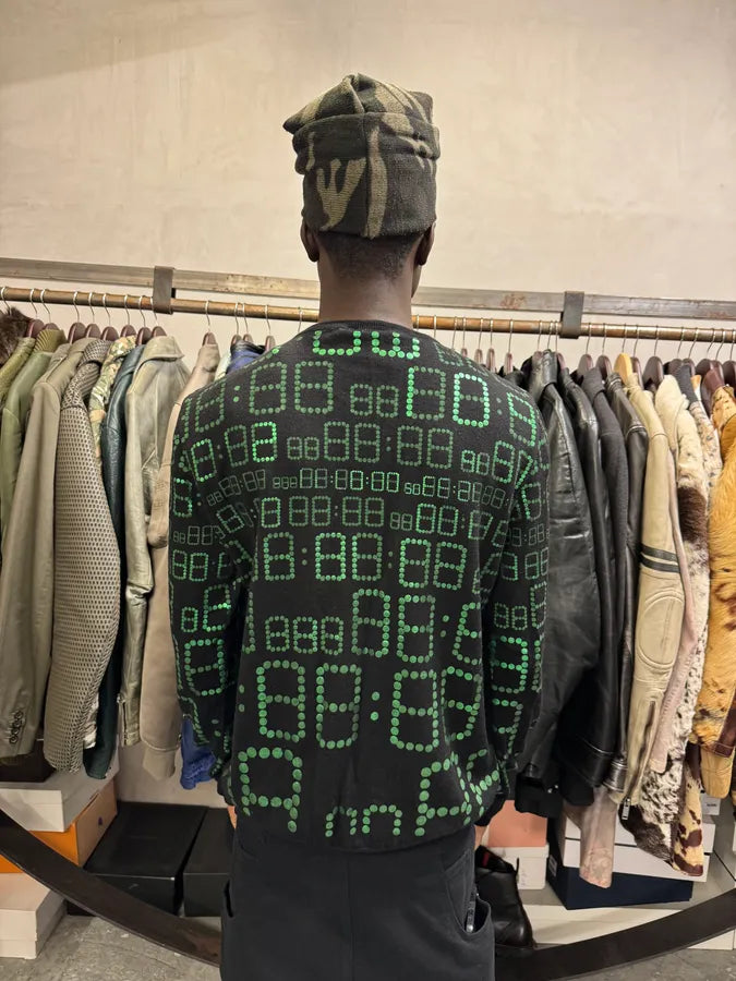 FW2017 Moschino Black & Green Alarm Number Sweater fjdAqvF 2