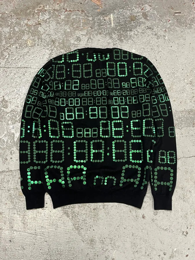 FW2017 Moschino Black & Green Alarm Number Sweater fjdAqvF 6