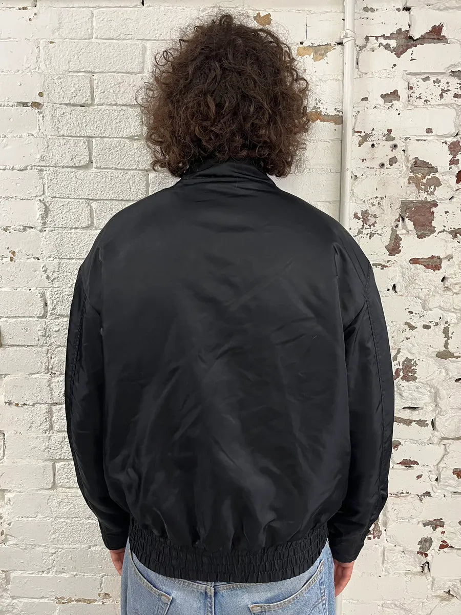 2010s Moschino Black Nylon Ribbed Cuff Bomber Jacket TkUukZO 2