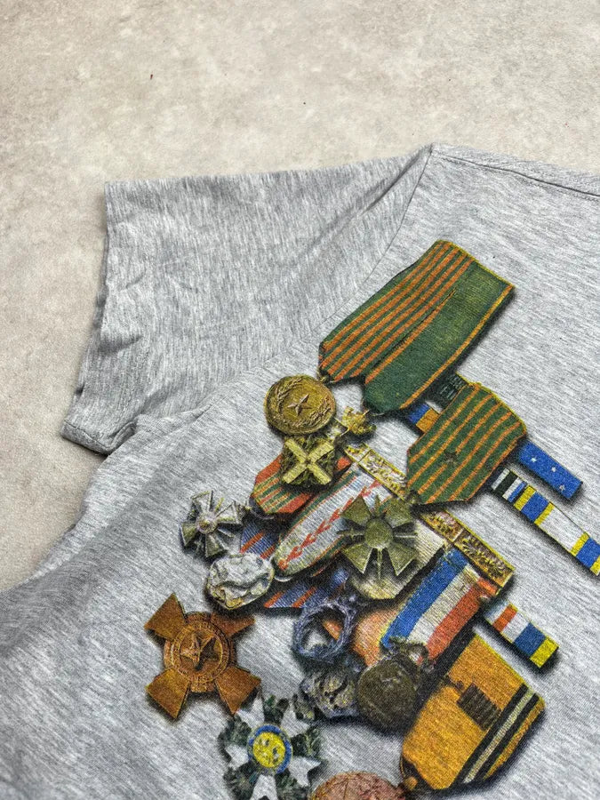 2010s Moschino Military Medal Grey T-Shirt tlHcoVr 4