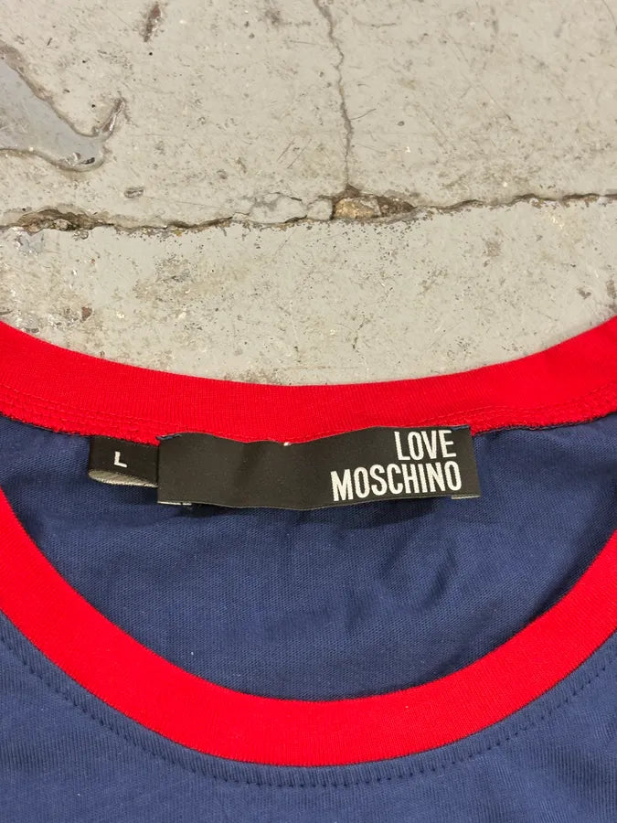 2010s Moschino Navy Cross Stars Flag T-Shirt fkFWRhn 6