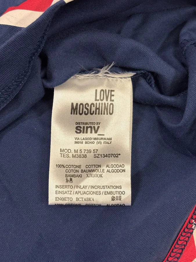 2010s Moschino Navy Cross Stars Flag T-Shirt fkFWRhn 7