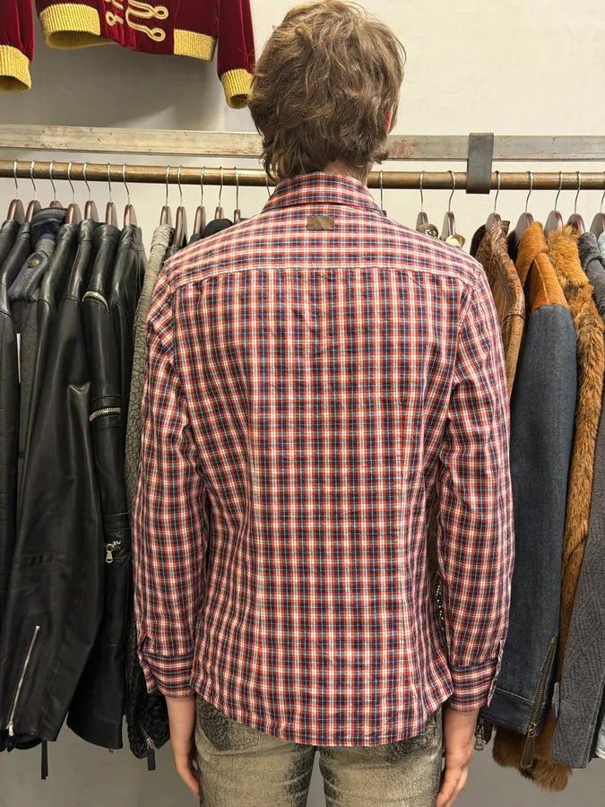 2010s Moschino Overcross Tartan Red Shirt eugaVVL 2