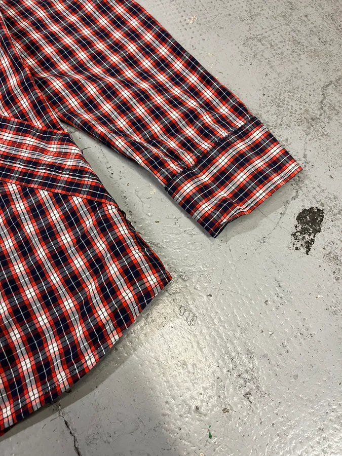 2010s Moschino Overcross Tartan Red Shirt eugaVVL 4