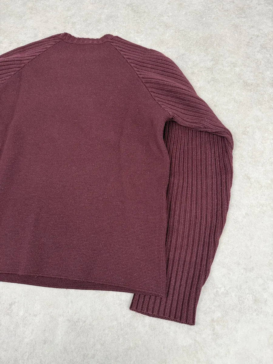 2010s Moschino Red Peace Signe Denim Sweater sfMELsA 3