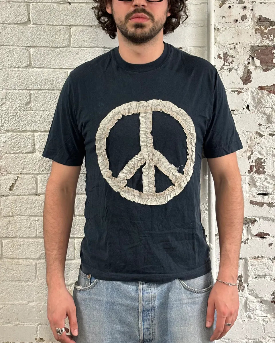 2010s Moschino Relaxed Peace and Love Black T-Shirt fgQkMry 1