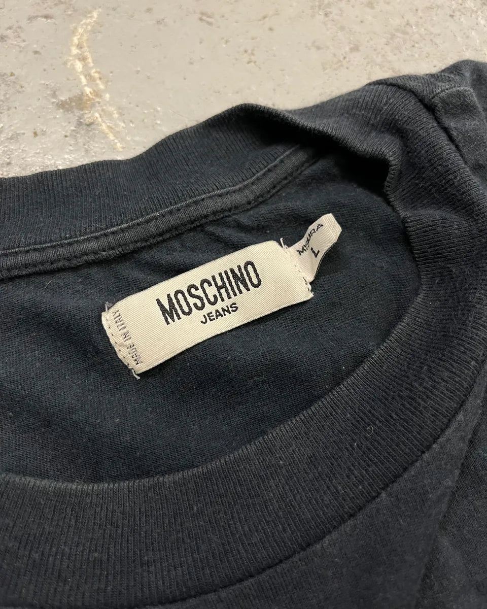 2010s Moschino Relaxed Peace and Love Black T-Shirt fgQkMry 9