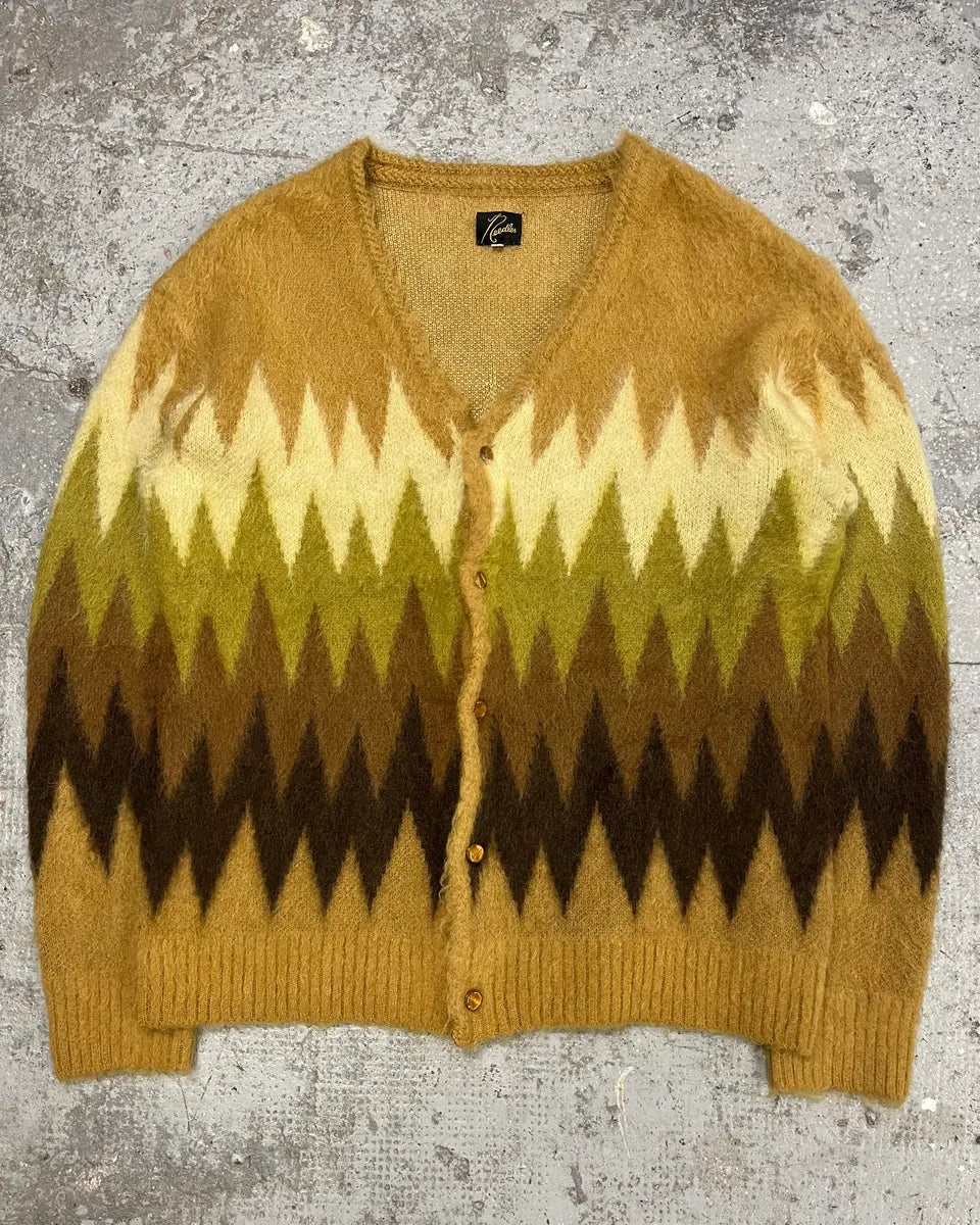 2010s Needles Jacquard Knit Forest Pattern Cardigan iFWPqzr 0