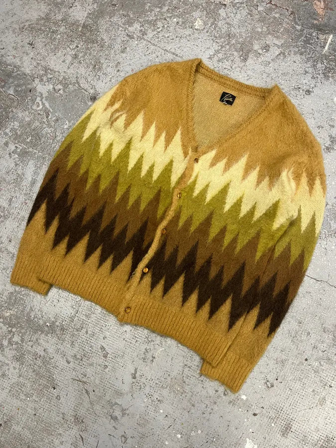 2010s Needles Jacquard Knit Forest Pattern Cardigan iFWPqzr 3