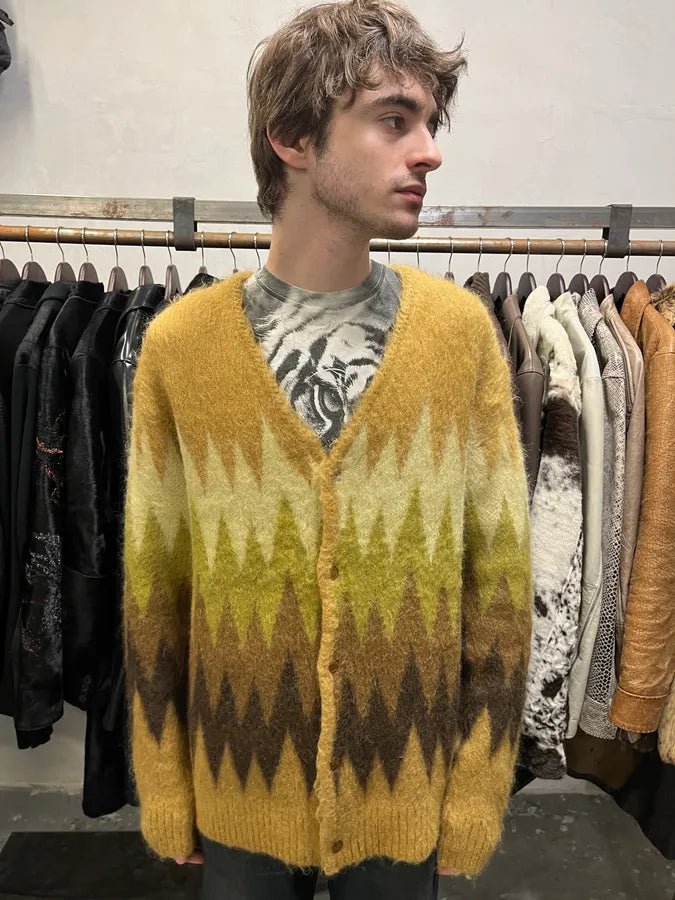 2010s Needles Jacquard Knit Forest Pattern Cardigan iFWPqzr 1