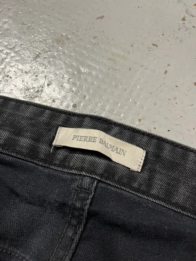 2010s Pierre Balmain Biker Dark Grey Slim Denim Jeans QGrQeKF 10