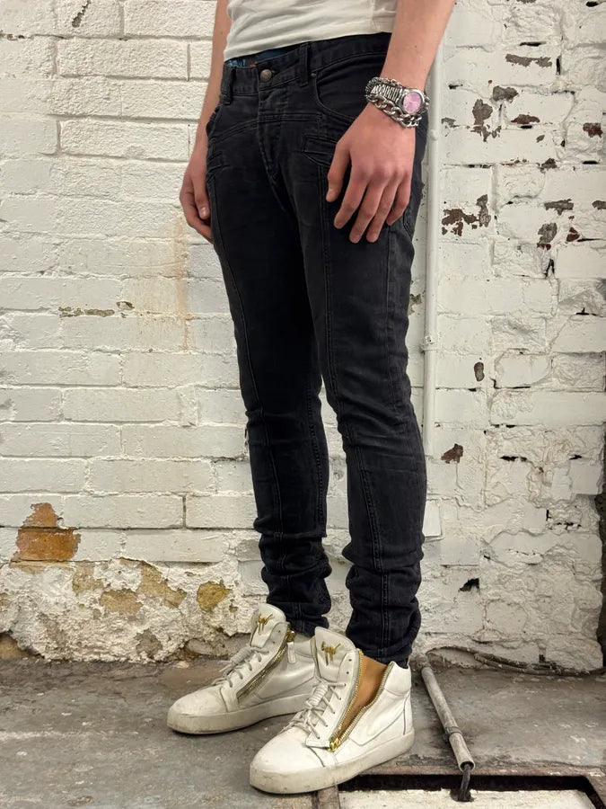 2010s Pierre Balmain Biker Dark Grey Slim Denim Jeans QGrQeKF 2