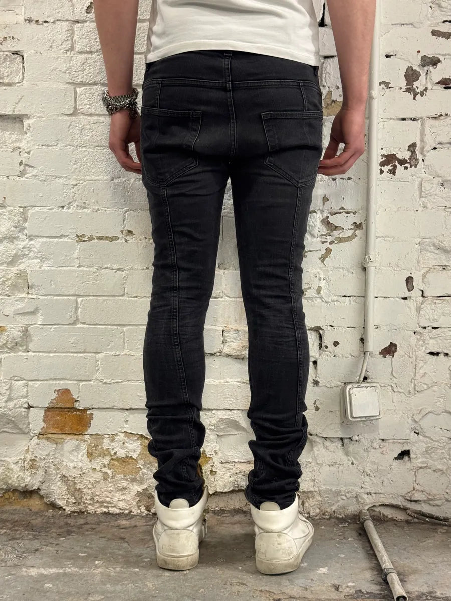 2010s Pierre Balmain Biker Dark Grey Slim Denim Jeans QGrQeKF 3