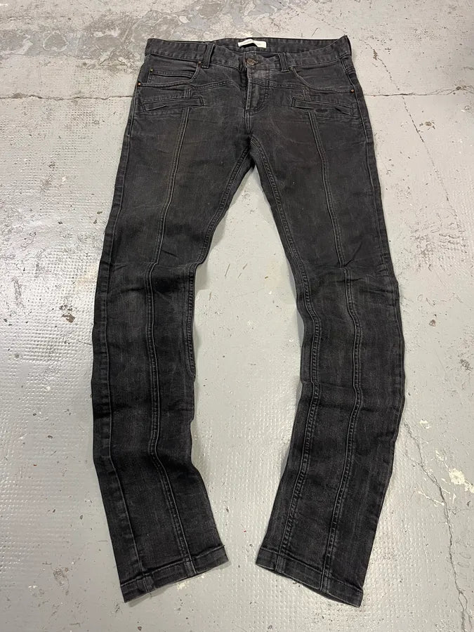 2010s Pierre Balmain Biker Dark Grey Slim Denim Jeans QGrQeKF 4