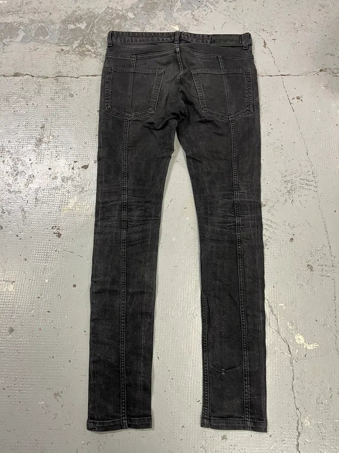 2010s Pierre Balmain Biker Dark Grey Slim Denim Jeans QGrQeKF 7
