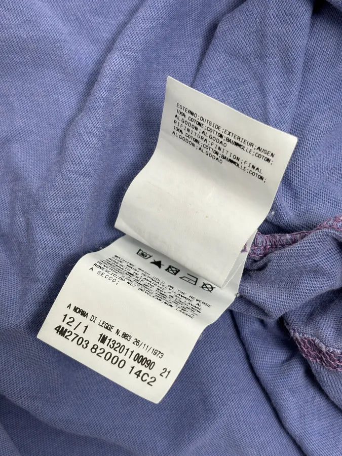 SS2012 Pierre Balmain Blue Distressed Signature T-Shirt rwyigOx 11