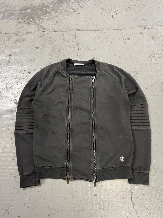 2010s Pierre Balmain Double Zip Horpist Grey Biker Sweater jNqntEp 3