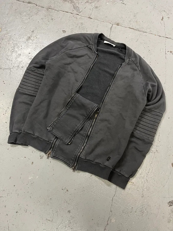 2010s Pierre Balmain Double Zip Horpist Grey Biker Sweater jNqntEp 7