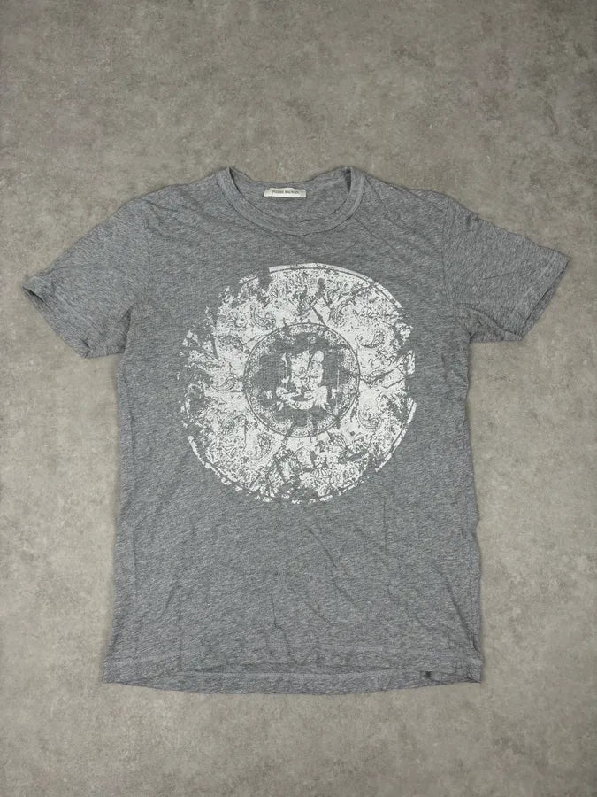 2010s Pierre Balmain Grey Destructured Circle Signature T-Shirt dhZcRRg 0