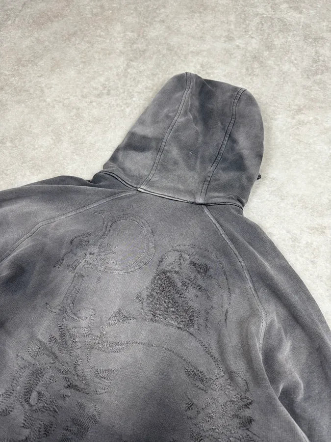 2010s Pierre Balmain Grey Distressed Zip-up Hoodie lTYXowg 5