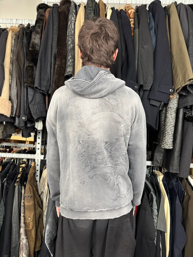 2010s Pierre Balmain Grey Distressed Zip-up Hoodie lTYXowg 2