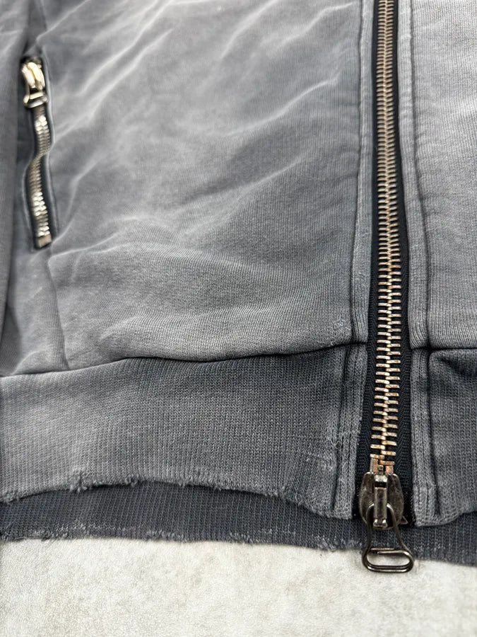 2010s Pierre Balmain Grey Distressed Zip-up Hoodie lTYXowg 8
