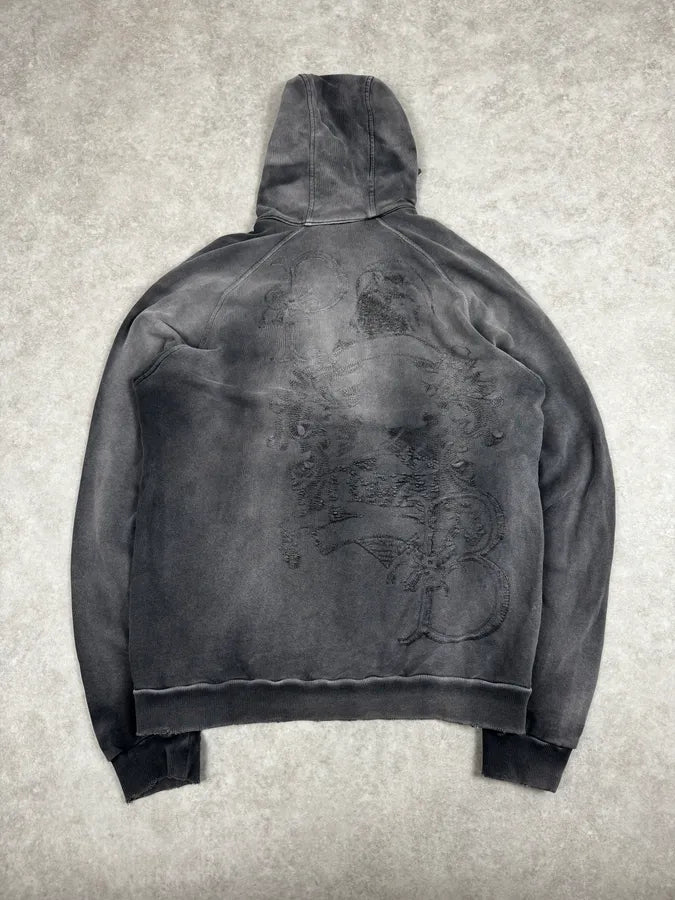 2010s Pierre Balmain Grey Distressed Zip-up Hoodie lTYXowg 3