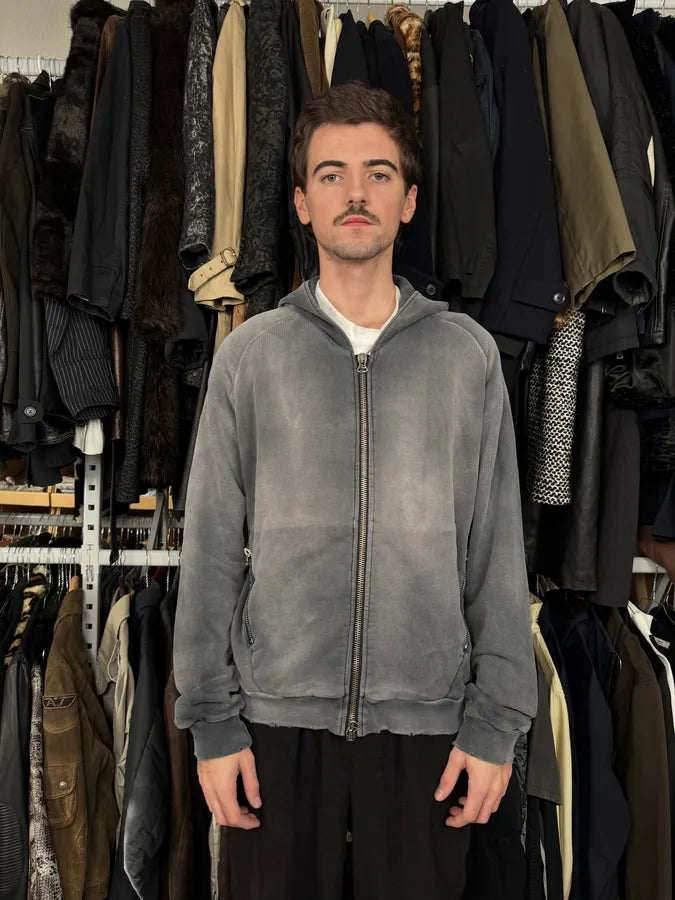 2010s Pierre Balmain Grey Distressed Zip-up Hoodie lTYXowg 1