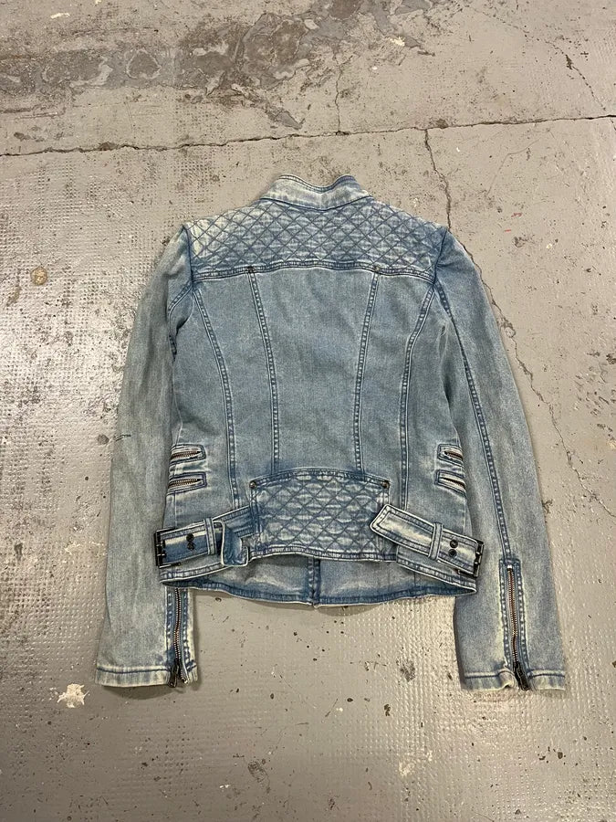 2010s Pierre Balmain Officer Buttoned Blue Denim Jacket FTFbuxJ 6